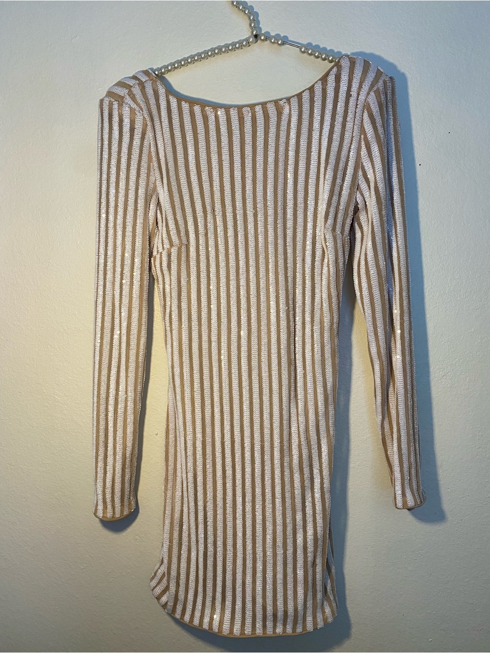 Forever 21 white and cream sequin Y2K 2000s boho mini dress
